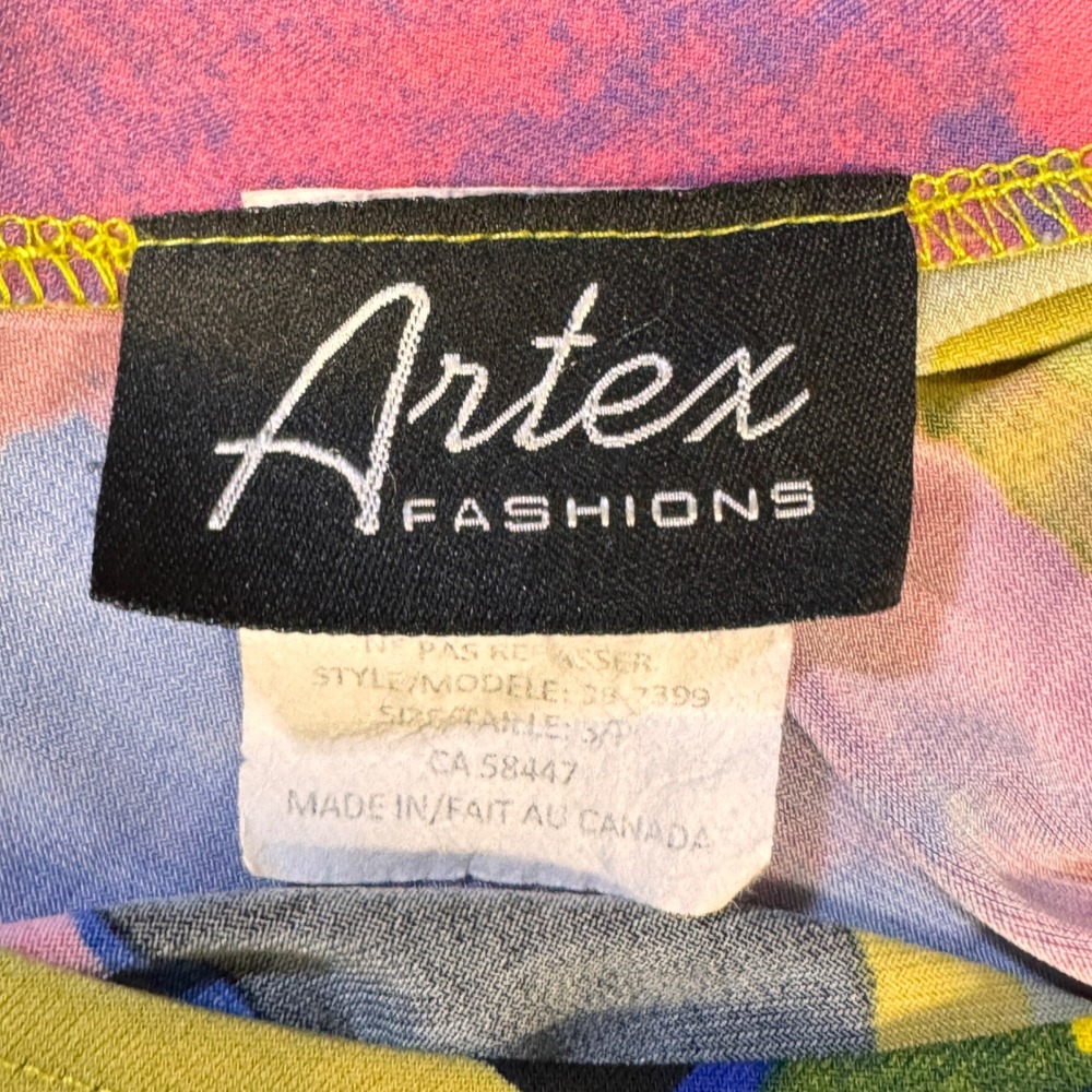 Artex Fashions Abstract Geometric Tunic Women Small Multicolor Cold Shoulder Art - Picture 6 of 8